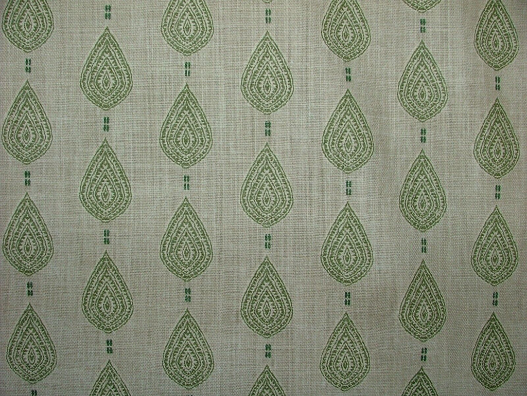 1.7 Metres iLiv Indo Sage Green Batik Leaf Fabric Curtain Cushion Upholstery