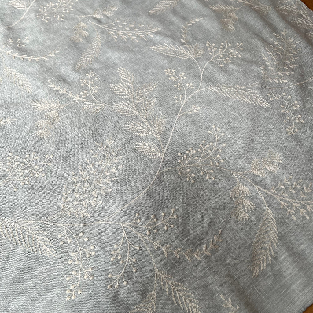 2 Metres iLiv Harper Eau De Nil Premium Embroidered Fabric Curtain Upholstery3