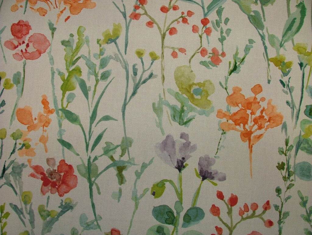 2.5 Metres iLiv Wild Flowers Clementine Cotton Fabric Cushion Curtain Upholstery