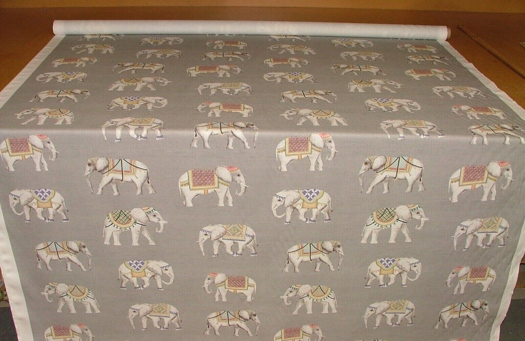 Jaipur Indian Elephant Grey 100% Cotton Curtain Upholstery Cushion Blind Fabric