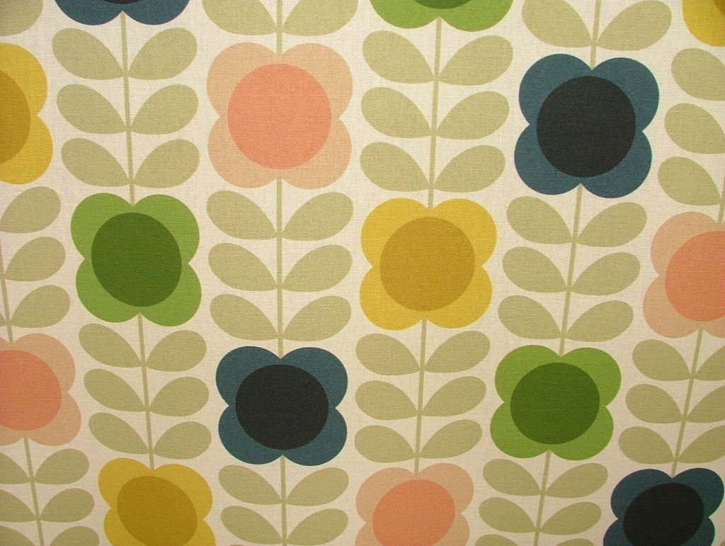 Orla Kiely Summer Flower Cotton Curtain Upholstery Cushion Bag Making Fabric