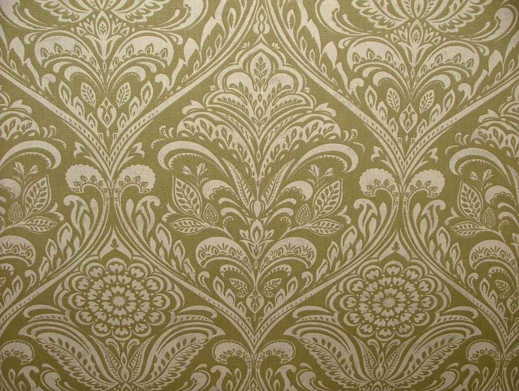 Windermere Moss Green Cotton Curtain Upholstery Cushion Roman Blind Fabric