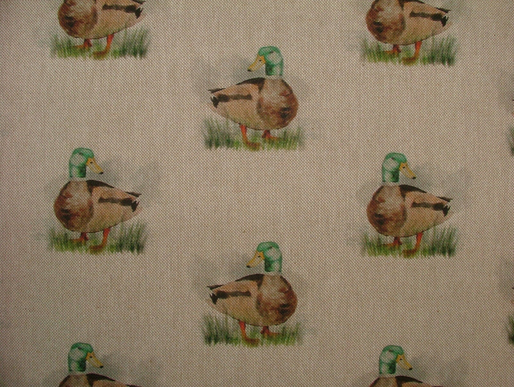Mallard Ducks Cotton Rich Linen Fabric Curtain Cushion Upholstery Roman Blinds