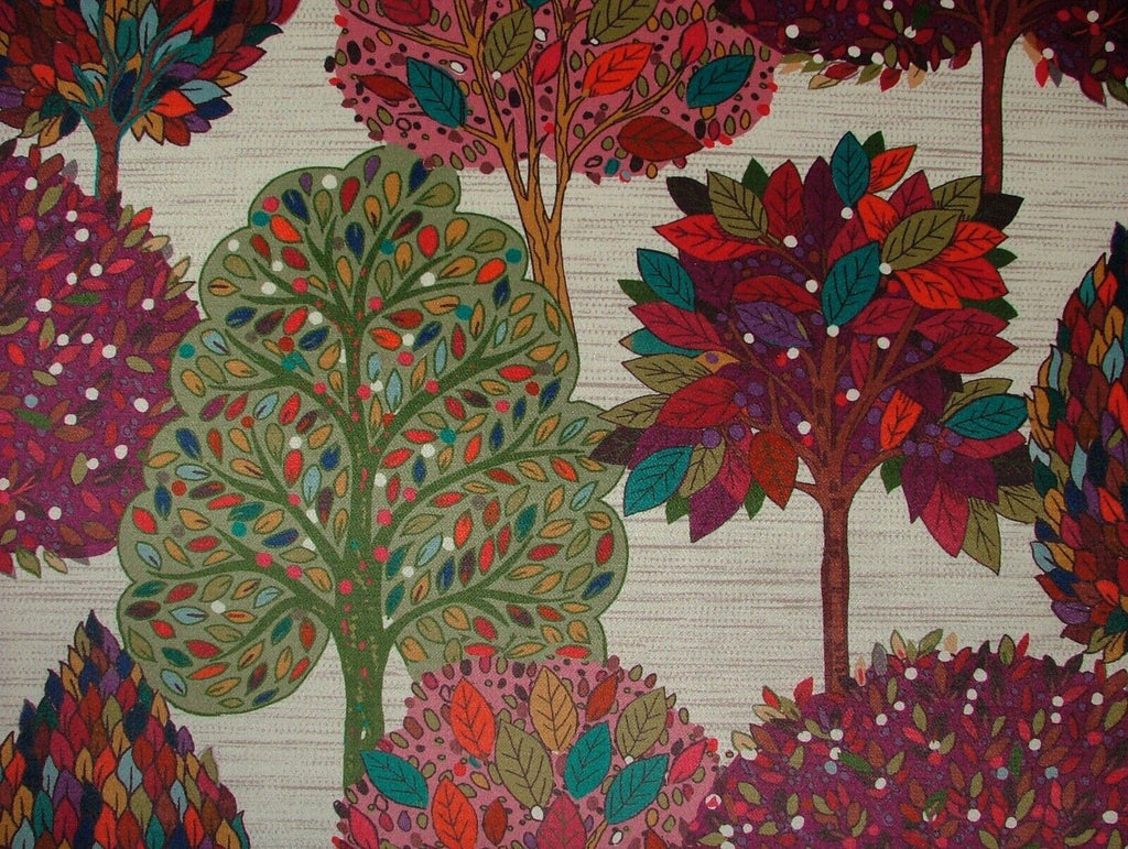 Foliage Fall Tree  Mulberry Velvet Designer Fabric Curtain Upholstery Cushion