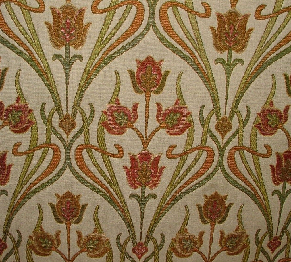 Art Nouveau Pugin Red Woven Jacquard Curtain Upholstery Cushion Blind Fabric