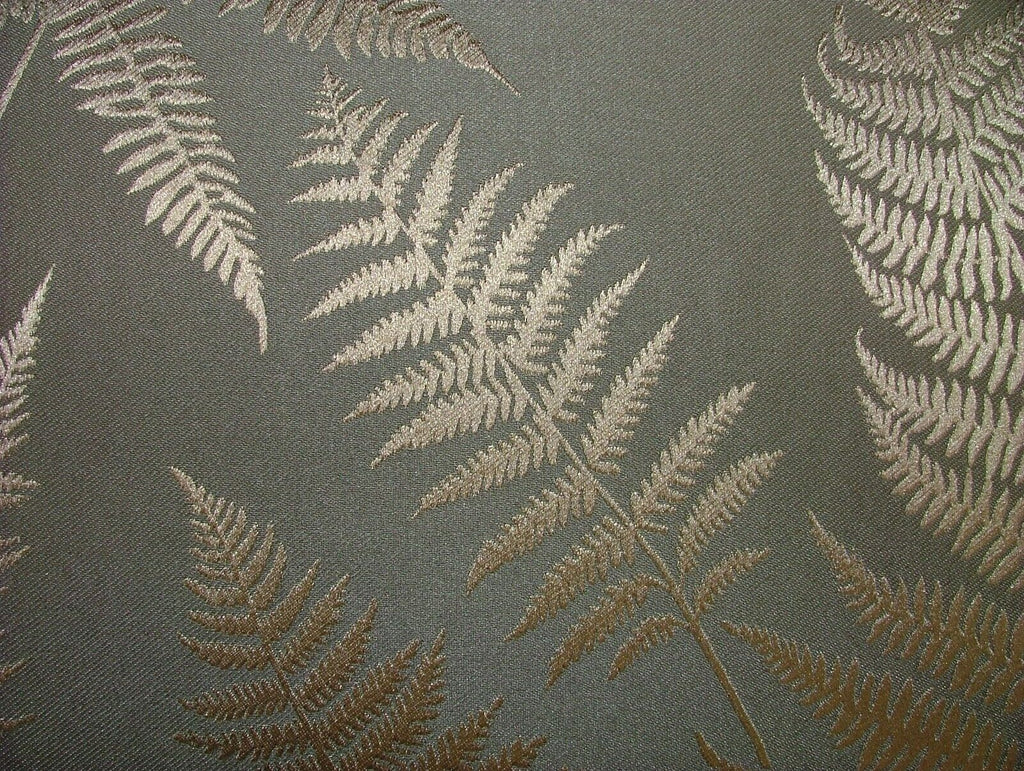 16 Metre Gold Pewter Fern Jacquard Fabric Curtain Cushion Upholstery RRP £608.00