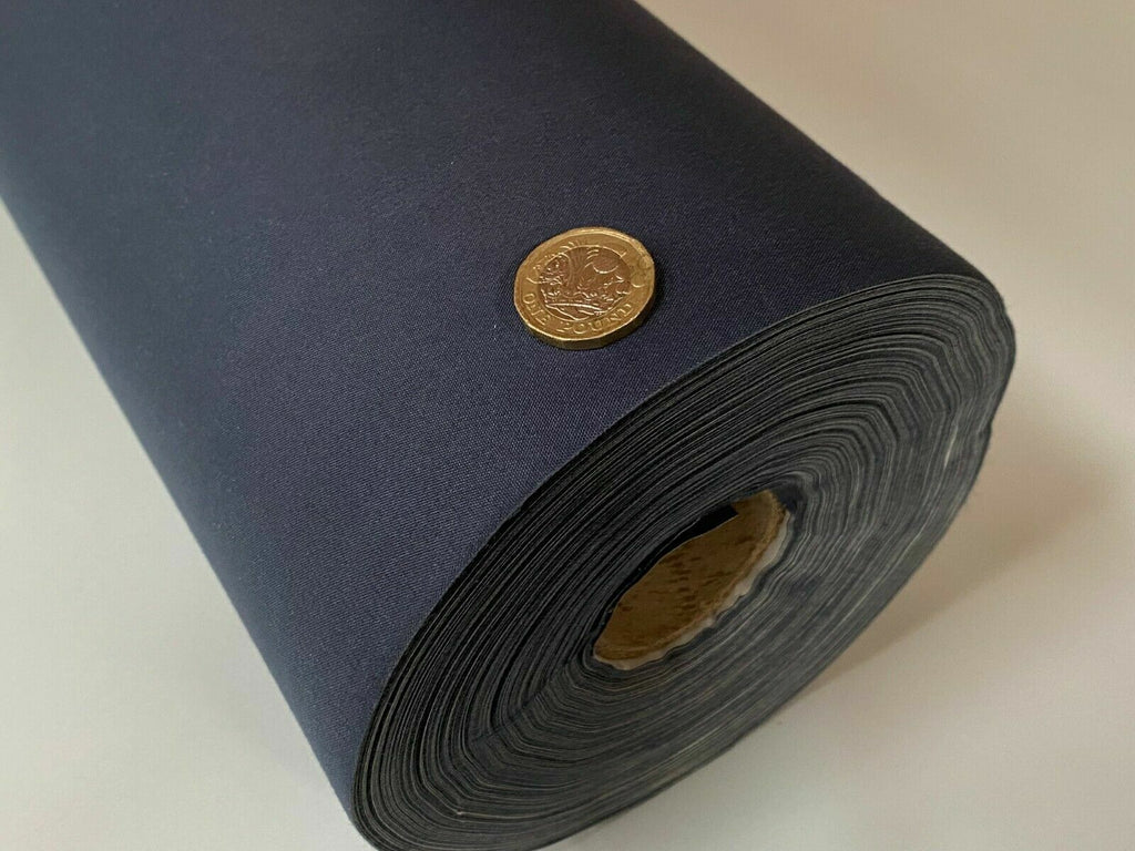 Navy Blue 3 Pass Black Out Blackout Material Thermal Curtain Lining Fabric 137cm