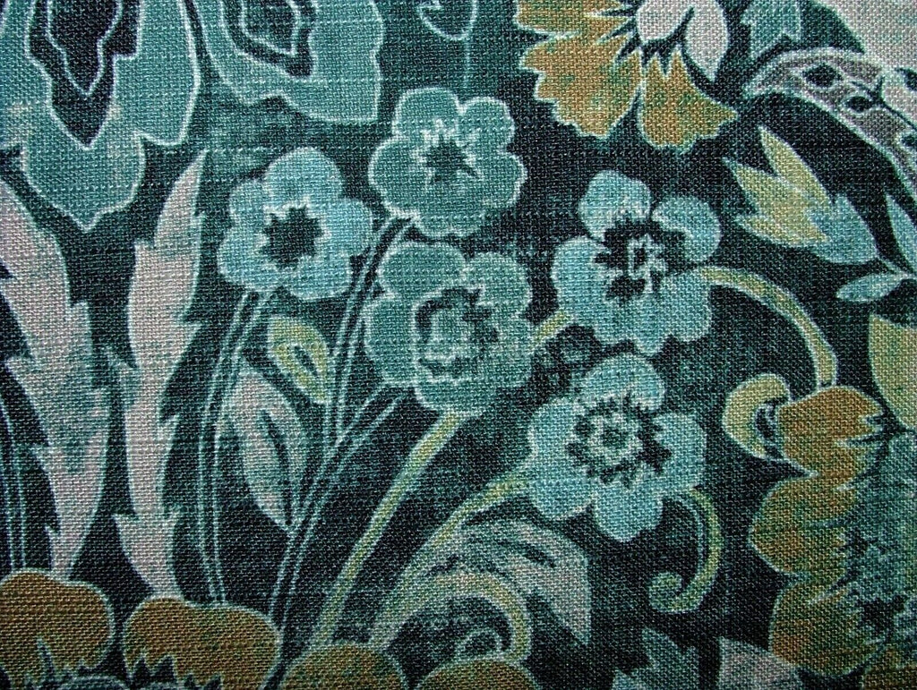 Cromford Teal Digitally Printed Fabric Curtain Upholstery Cushion Headboards