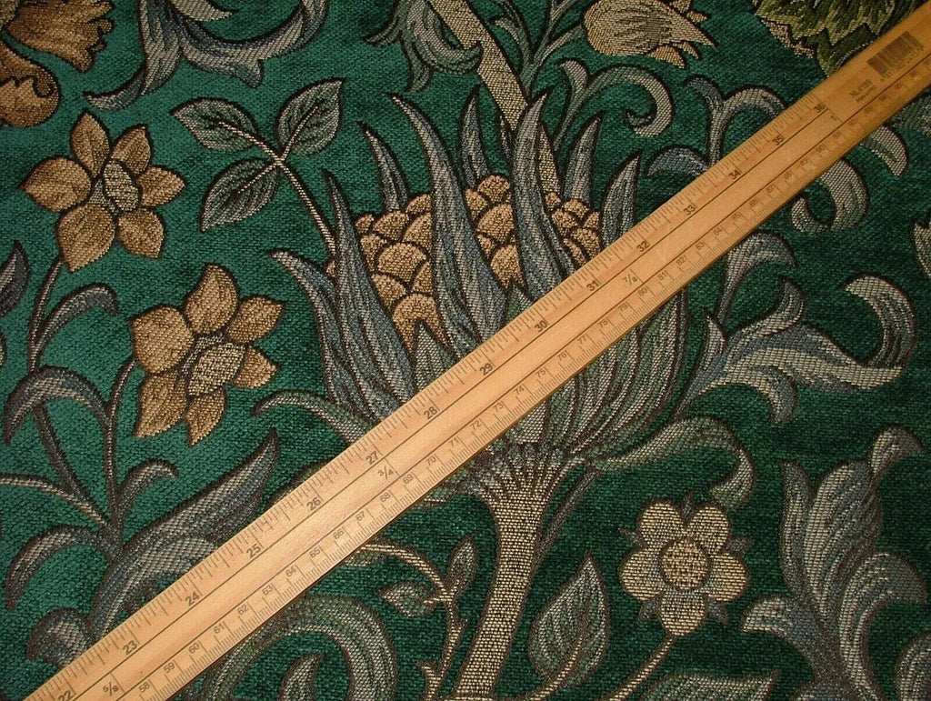 3.2 Metres Scottish Thistle Verdigris Chenille Fabric Curtain Cushion Upholstery