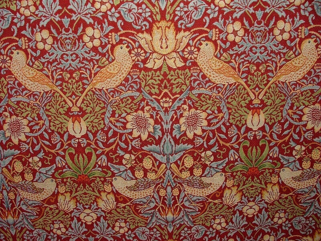 William Morris Strawberry Thief Tapestry Curtain Upholstery Cushion Fabric