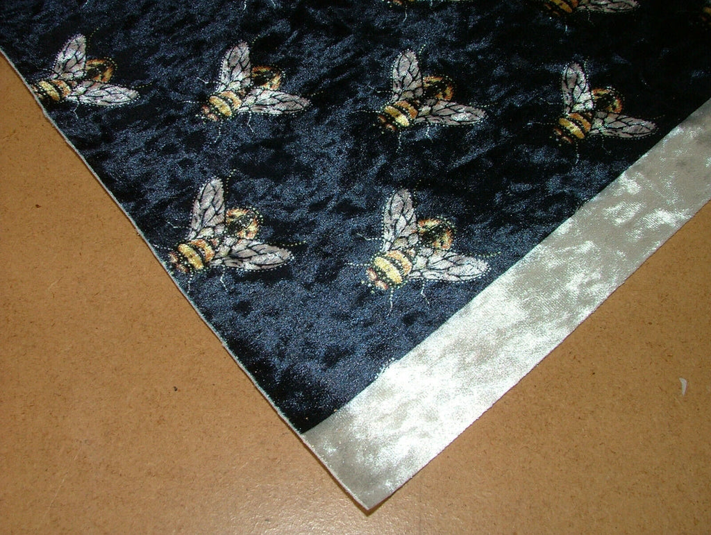 Luxurious Bees Plush Velvet Bee Fabric Curtain Upholstery Cushion Roman Blinds