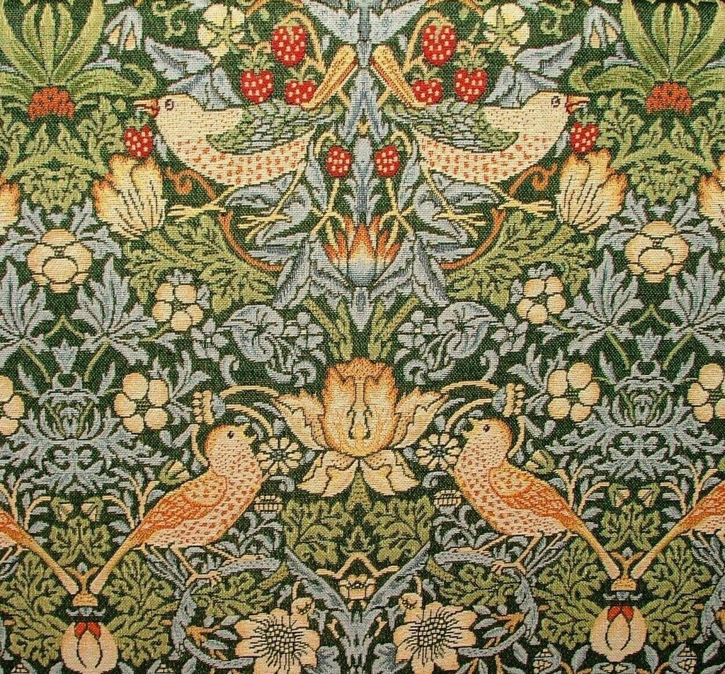 William Morris Strawberry Thief Tapestry Curtain Upholstery Cushion Fabric