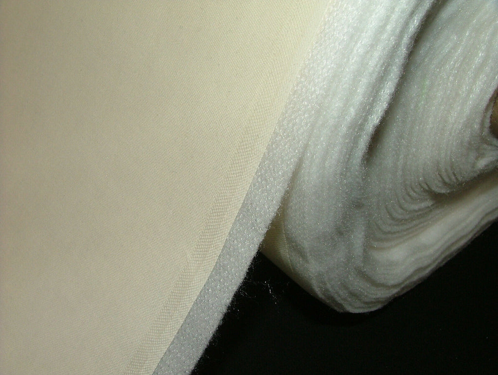 10 Metre Roll Of Bonded Interlining With 100% Ivory Sateen Curtain Lining