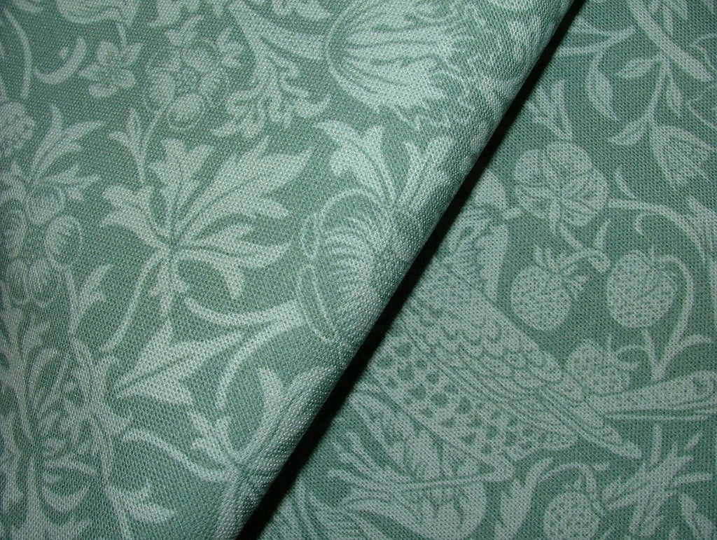 William Morris Strawberry Thief Green Cotton Curtain Upholstery Cushion Fabric