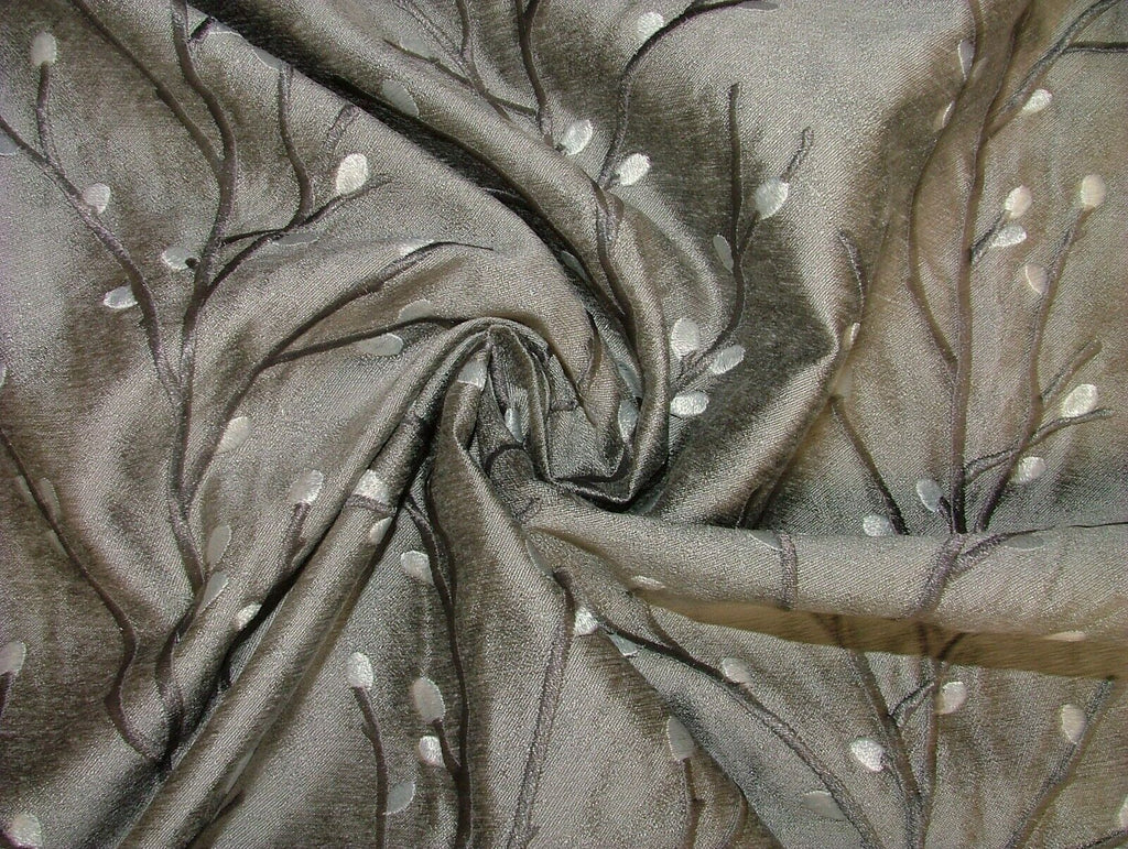 20 Metre Smoke Grey Floral Jacquard Curtain Upholstery Cushion Fabric RRP£760.00