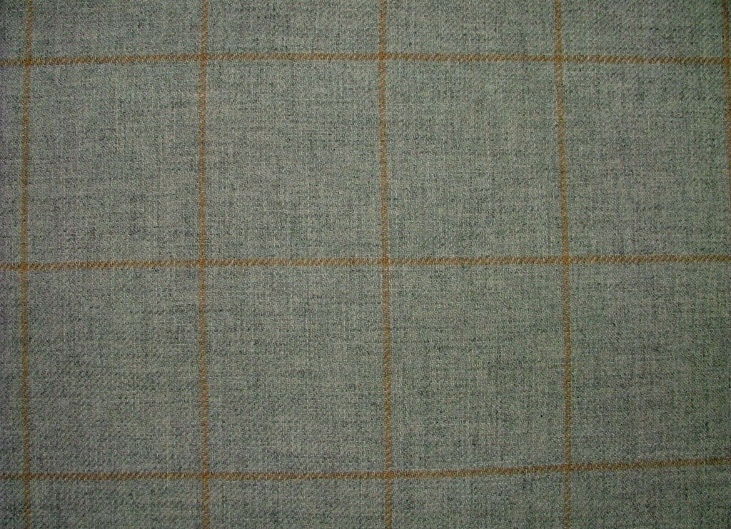 100% Shetland Wool Torbeg Grey Tartan Check Upholstery Curtain Cushion Fabric