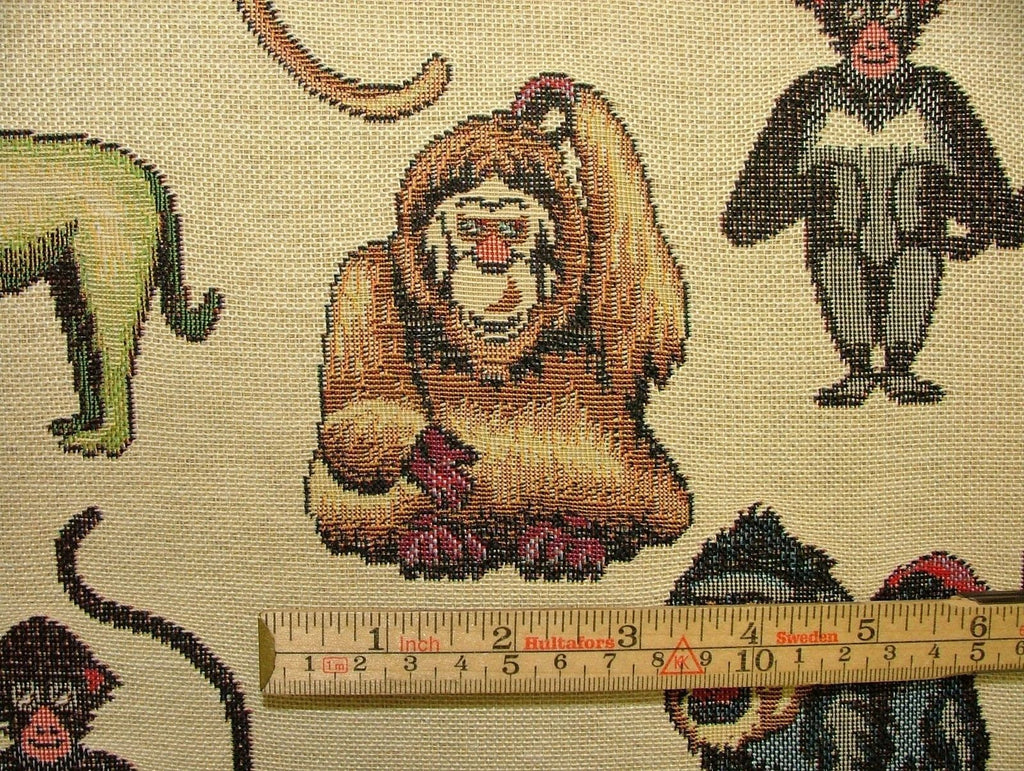 Monkeys "Animal Tapestry" Designer Fabric Upholstery Curtains Cushions Throws