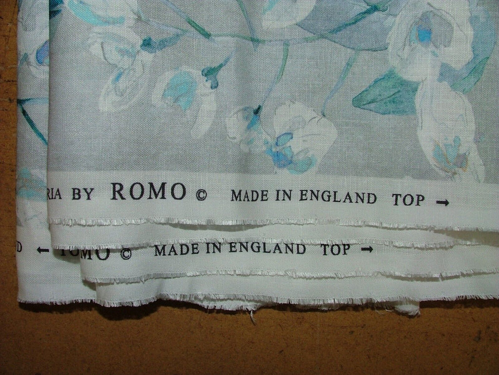 2.1m Metres Romo Wisteria Cobalt Linen Fabric Upholstery Cushion RRP £174.30