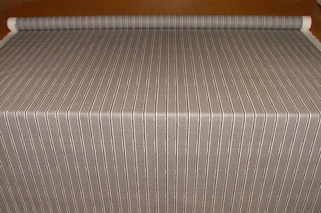 6.3 Metres iLiv Rowing Stripe Pewter Cotton Fabric Cushion Curtain Upholstery