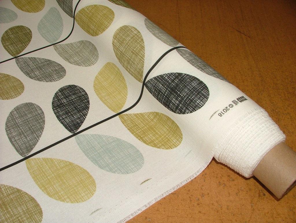 Orla Kiely Scribble Stem Seagrass And Duckegg Cotton Curtain Upholstery Fabric