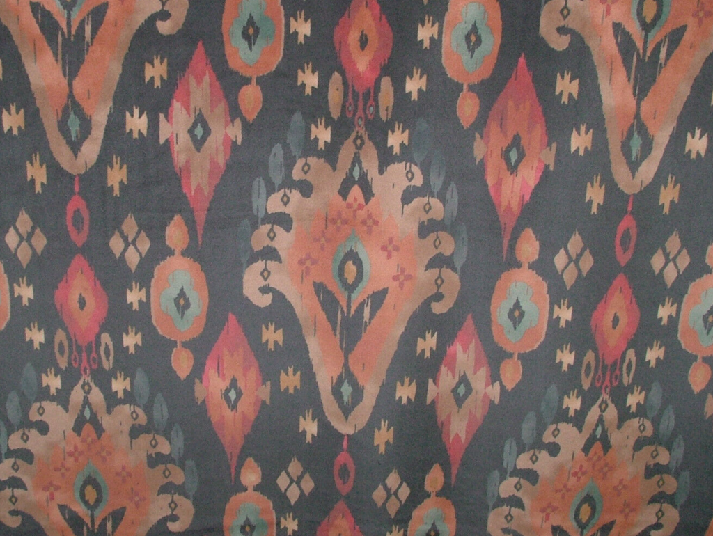 2.6 Metres iLiv Kasbah Ink Ikat Velvet Fabric Cushion Curtain Upholstery