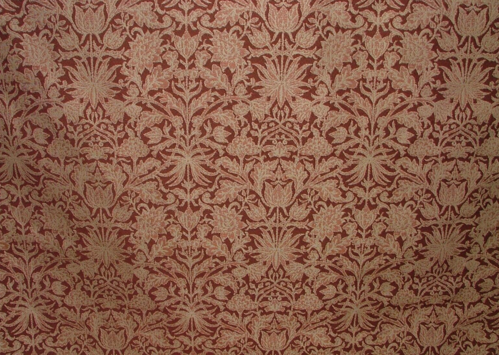 35 Metres Riverhill Claret Woven Jacquard Fabric Curtain Upholstery Cushion