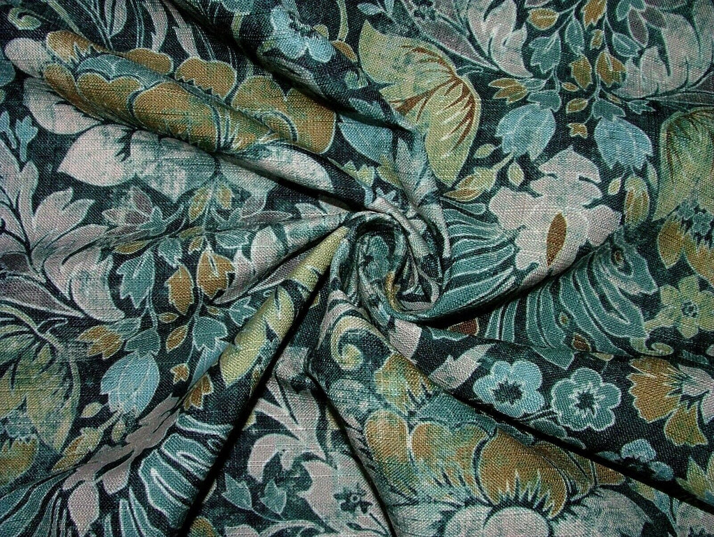 Cromford Teal Digitally Printed Fabric Curtain Upholstery Cushion Headboards