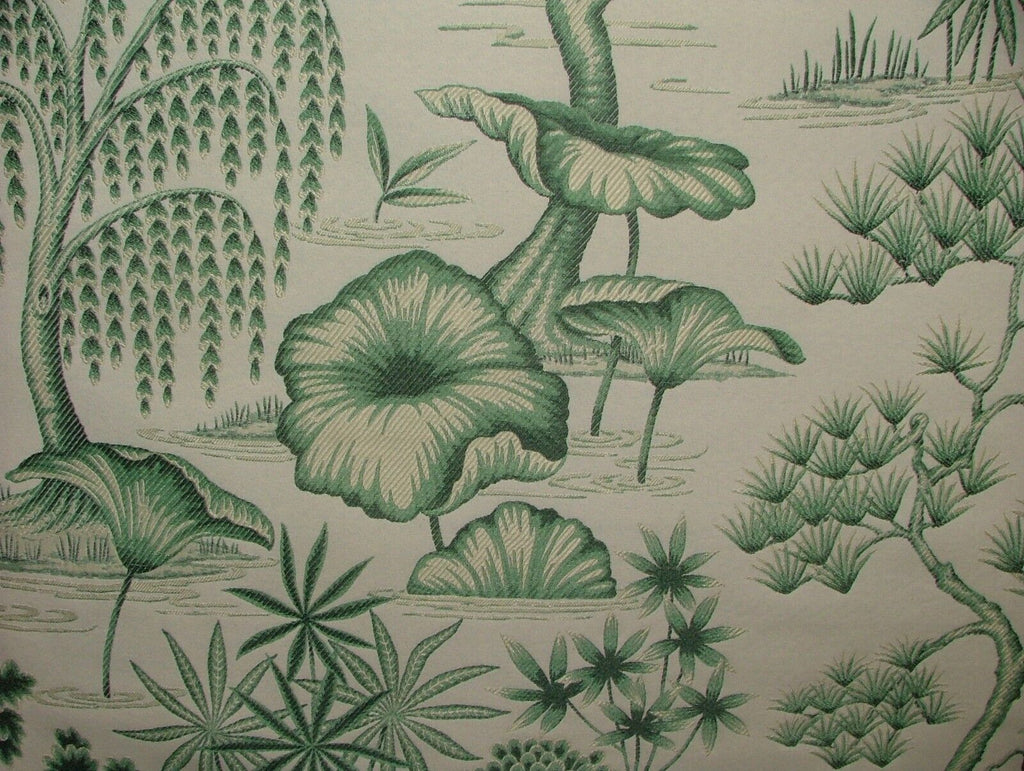 Japanese Oriental Tree Green Jacquard Fabric Curtain Upholstery Cushion Blind