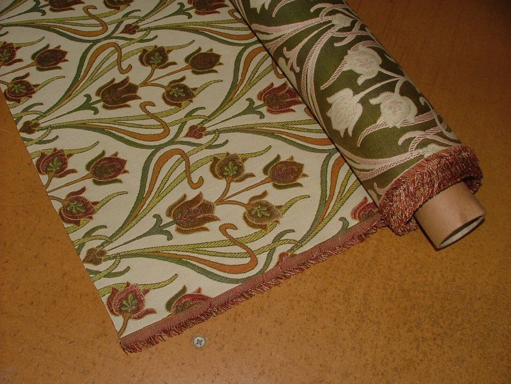 Art Nouveau Pugin Red Woven Jacquard Curtain Upholstery Cushion Blind Fabric