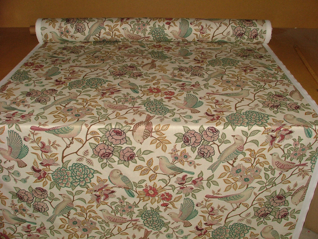 Morris Bird Floral Fern Curtain Upholstery Cushion Roman Blind Quilting Fabric