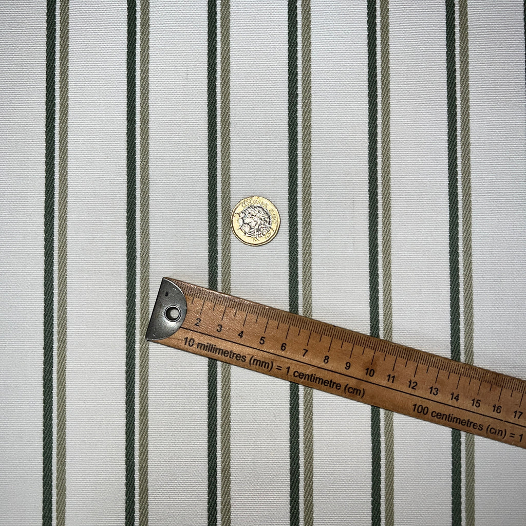 iLiv Woven Curtain Fabric 2.2 Metre Keene Olive Stripe Upholstery Cushion10