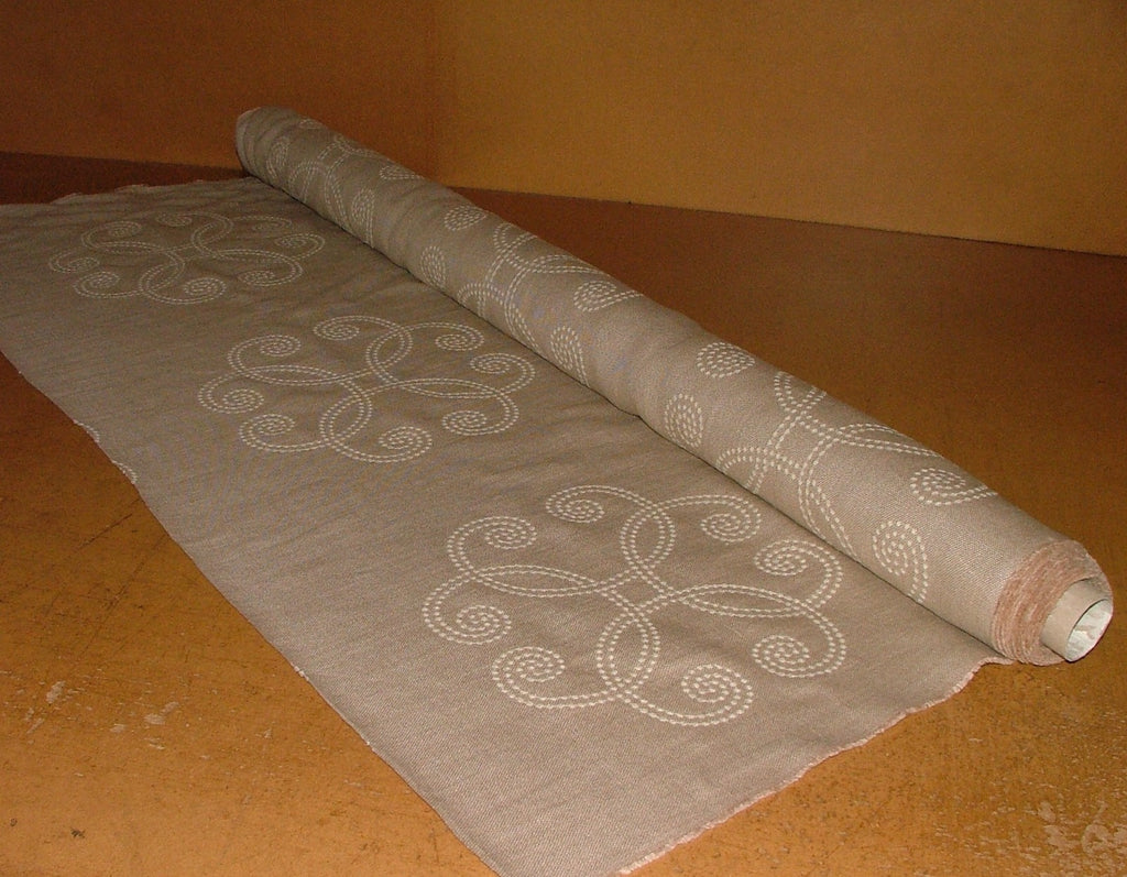 Mark Alexander Romo Fabric Embroidered Curtain Linen RRP £1425.70 -  5.3 Metres1