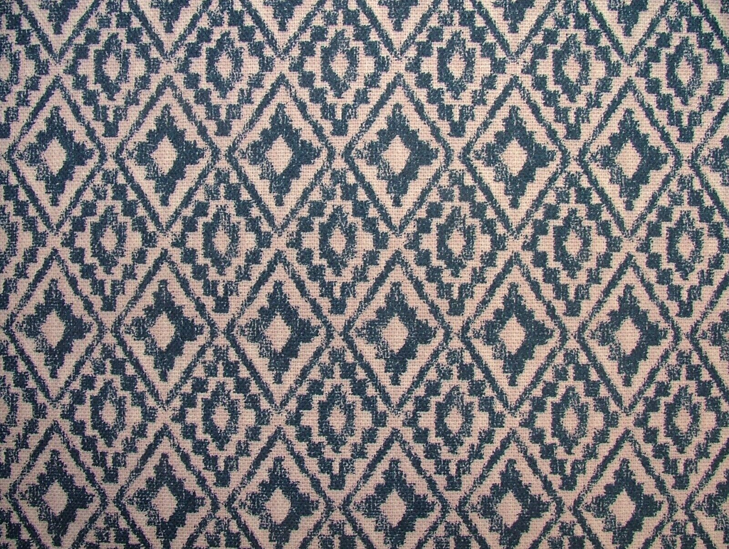 2.6 Metres iLiv Aztec Indigo Blue Woven Cotton Fabric Cushion Curtain