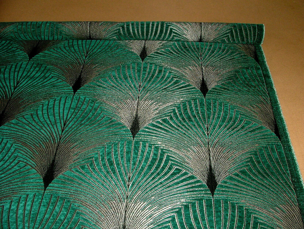 "New York" Art Deco Velvet Fibre Naturelle Curtain Upholstery Cushion Fabric