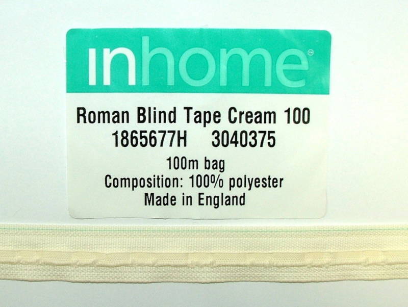 100m Trade Roll 19mm Rufflette Inhome Slotted Roman Blind Tape Cream Or White