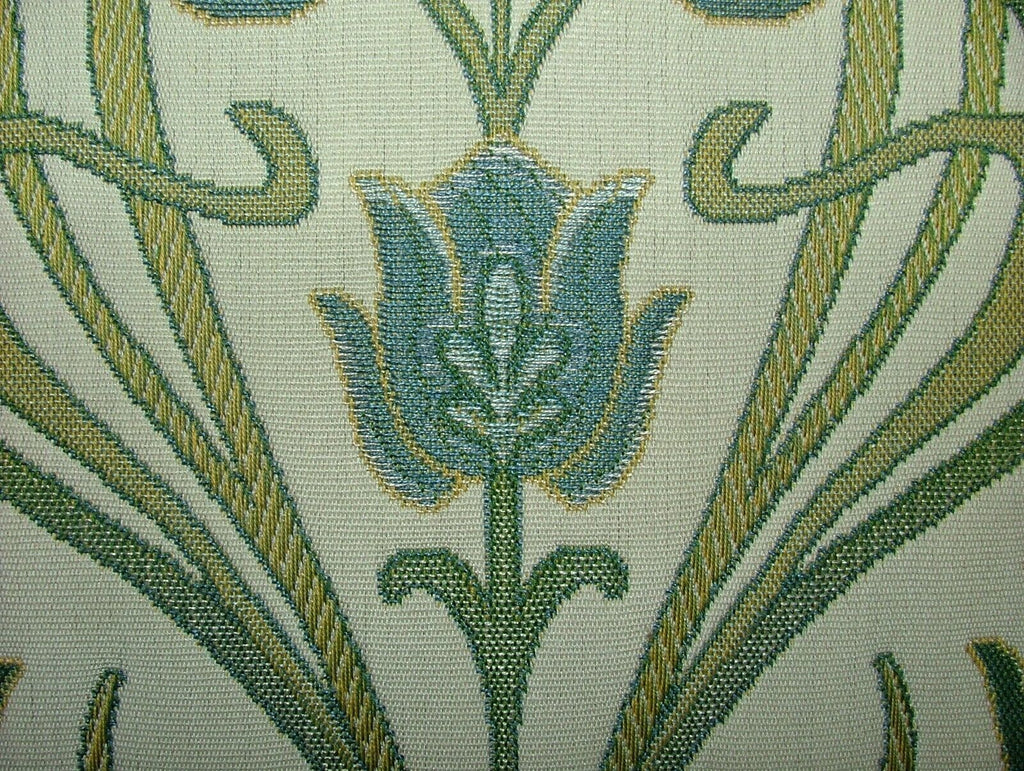 Art Nouveau Pugin Duckegg Woven Jacquard Curtain Upholstery Cushion Blind Fabric