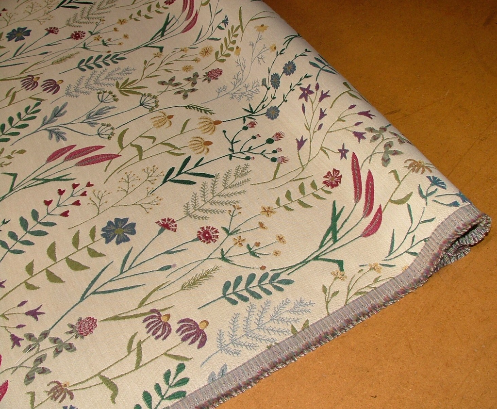 91cms Fryetts Fabric Lamorna Chintz Jacquard Fabric Cushion Upholstery Use1