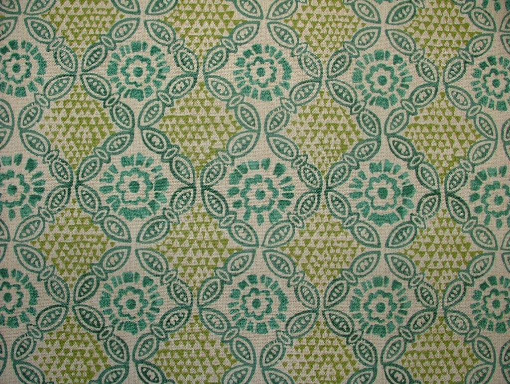 Grand Bazaar Opal Green Cotton Curtain Upholstery Cushion Roman Blind Fabric