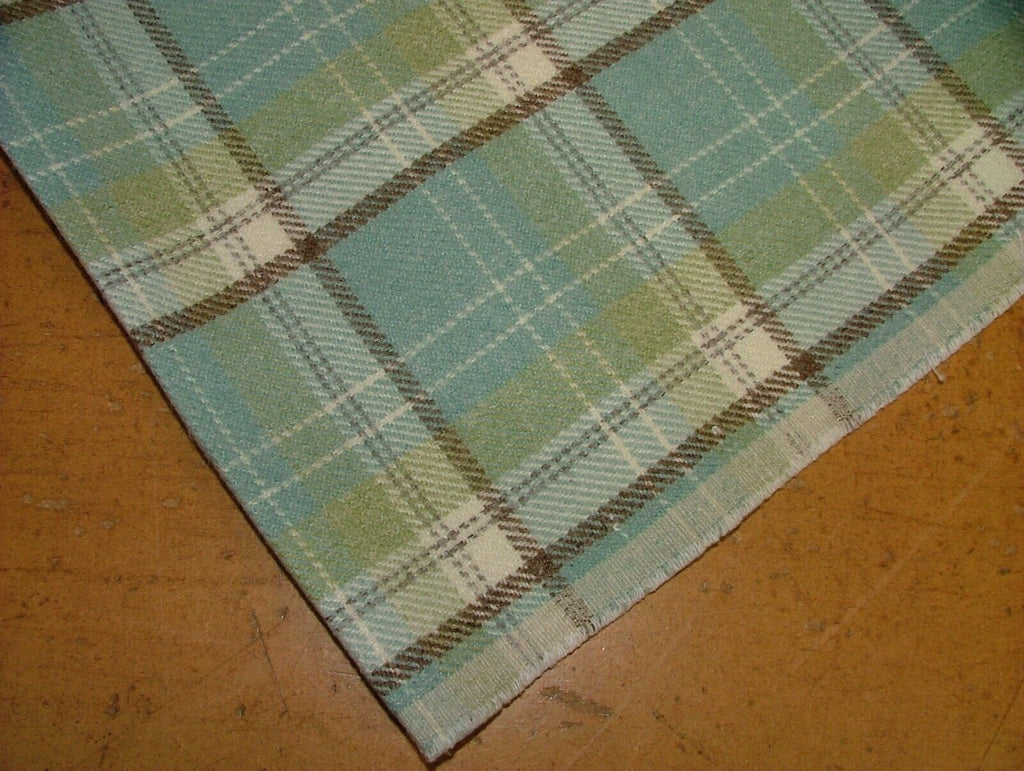 8 Metres Cornflower Blue Wool Effect Thick Tartan Upholstery Curtain Fabric