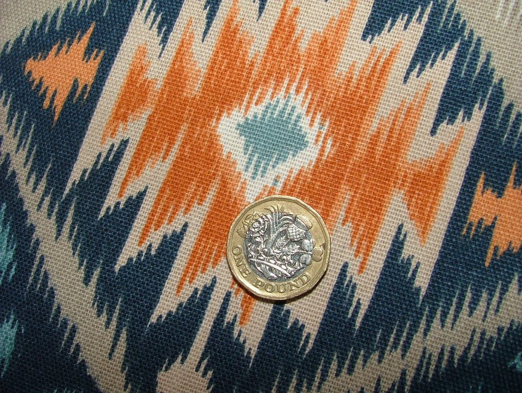 3.2 Metres iLiv Navajo Teal Woven Cotton Fabric Cushion Curtain Upholstery7