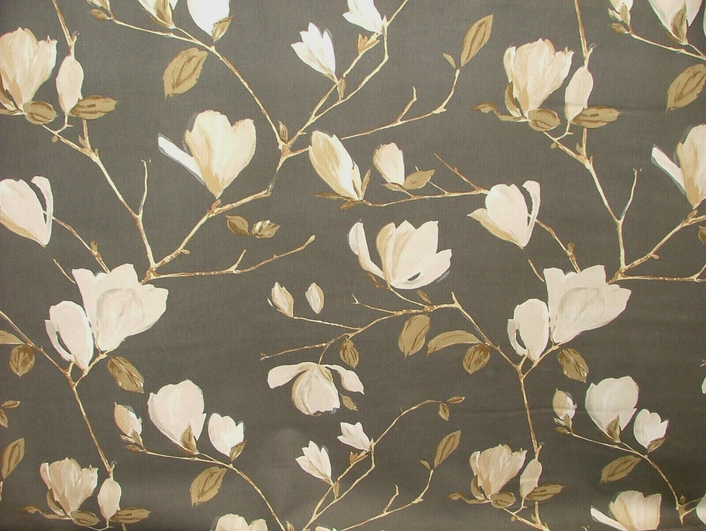 18 Metres Sayuri Magnolia Slate Cotton Curtain Upholstery Cushion Blind Fabric