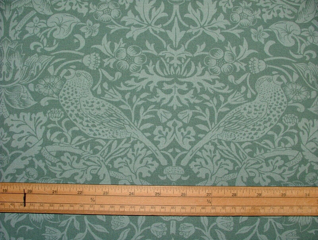 William Morris Strawberry Thief Green Cotton Curtain Upholstery Cushion Fabric