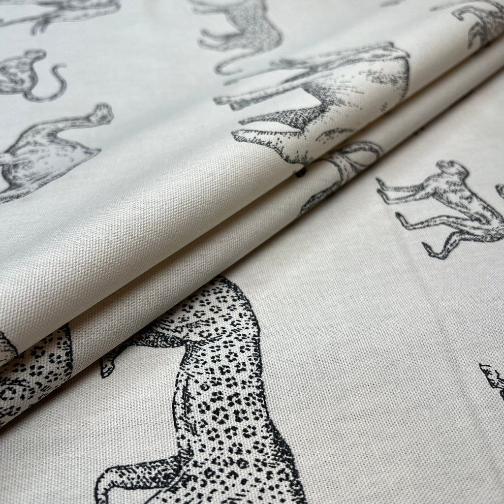 3.2m iLiv Prairie Animals Anthracite Cotton Fabric Cushion Curtain Upholstery1