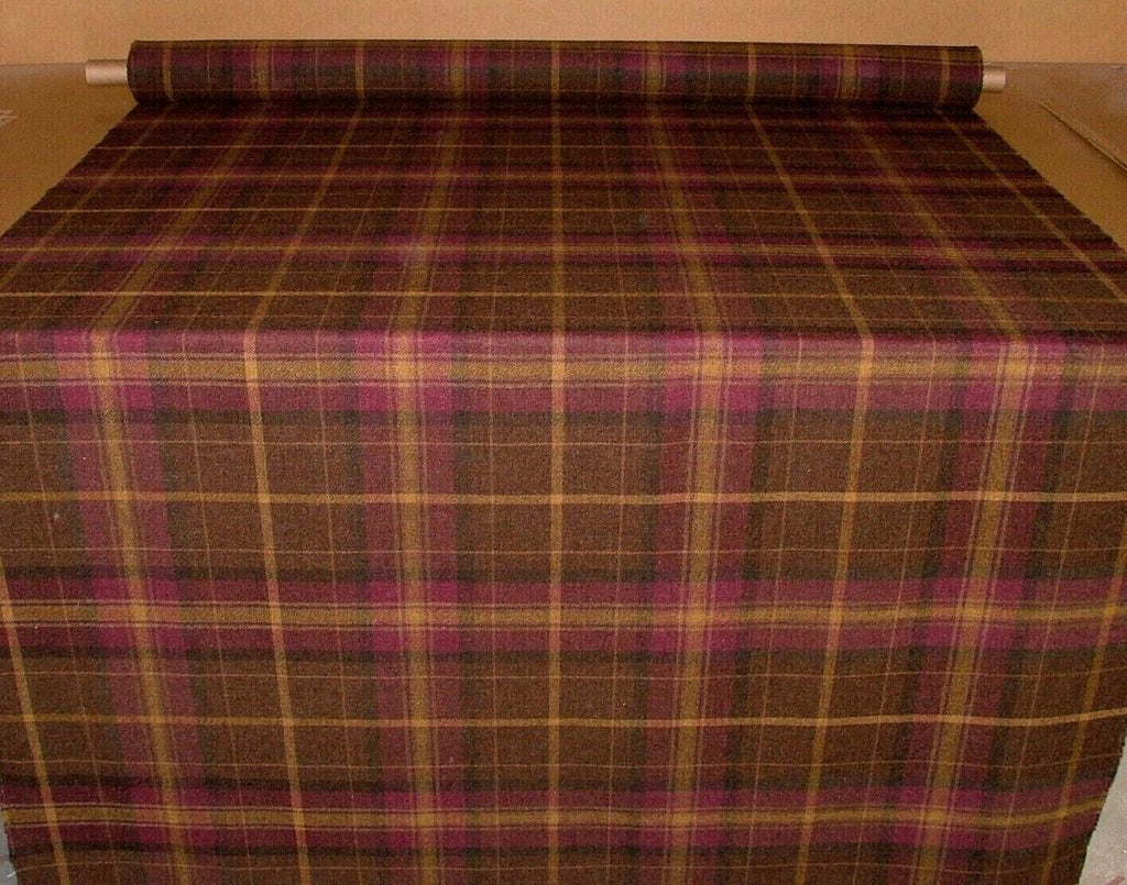 100% Shetland Wool Heather Brindle Gold Tartan Upholstery Curtain Cushion Fabric