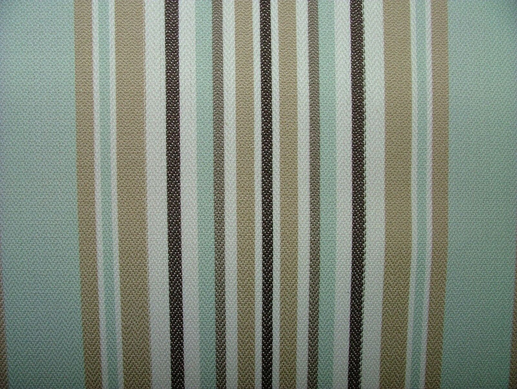 7.8 Metre Nautical Stripe Duckegg Woven Cotton Fabric Upholstery Cushion Curtain