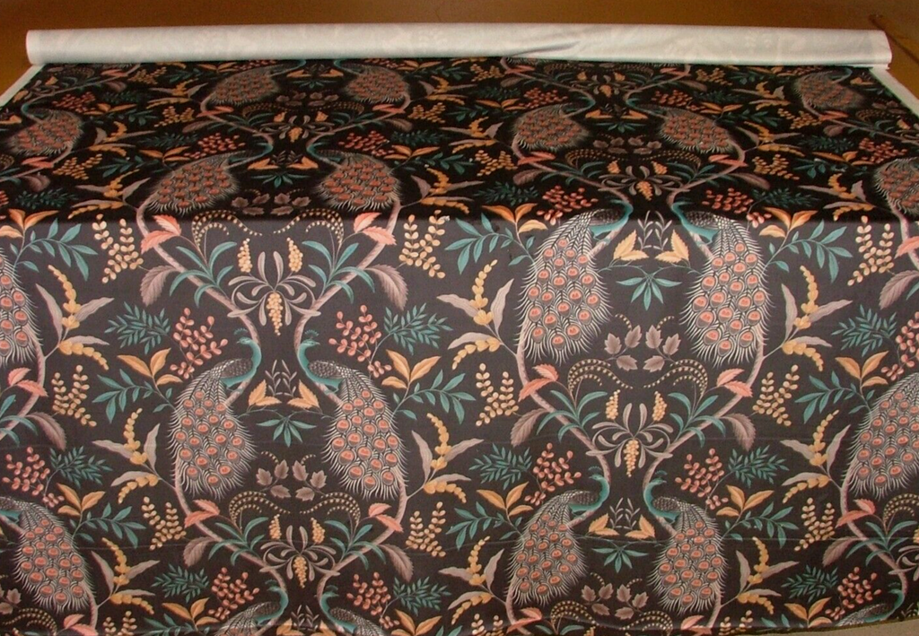 2.7 Metres iLiv Parvani Onyx Peacock Velvet Fabric Cushion Curtain Upholstery