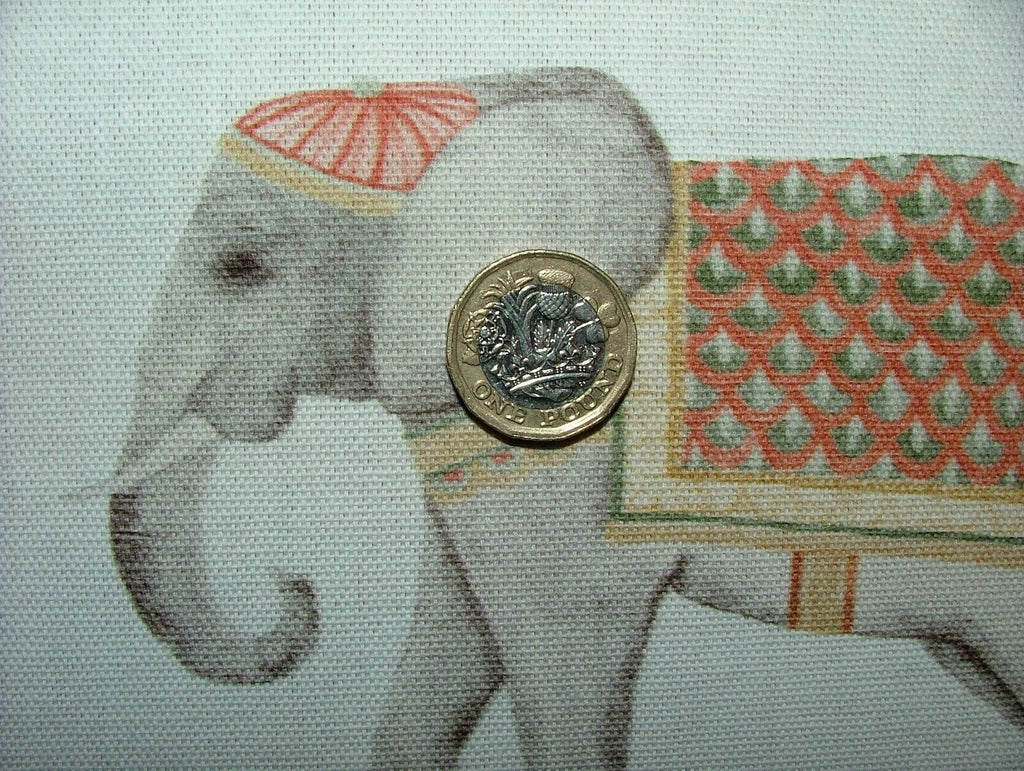 Jaipur Indian Elephant Natural Cotton Curtain Upholstery Cushion Blind Fabric