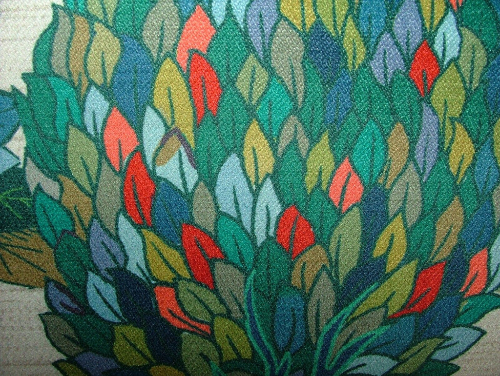 Foliage Fall Tree Carnival Velvet Designer Fabric Curtain Upholstery Cushion