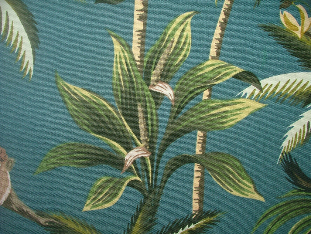 Tropical Monkey Botanical 100% Cotton Curtain Upholstery Cushion Blind Fabric