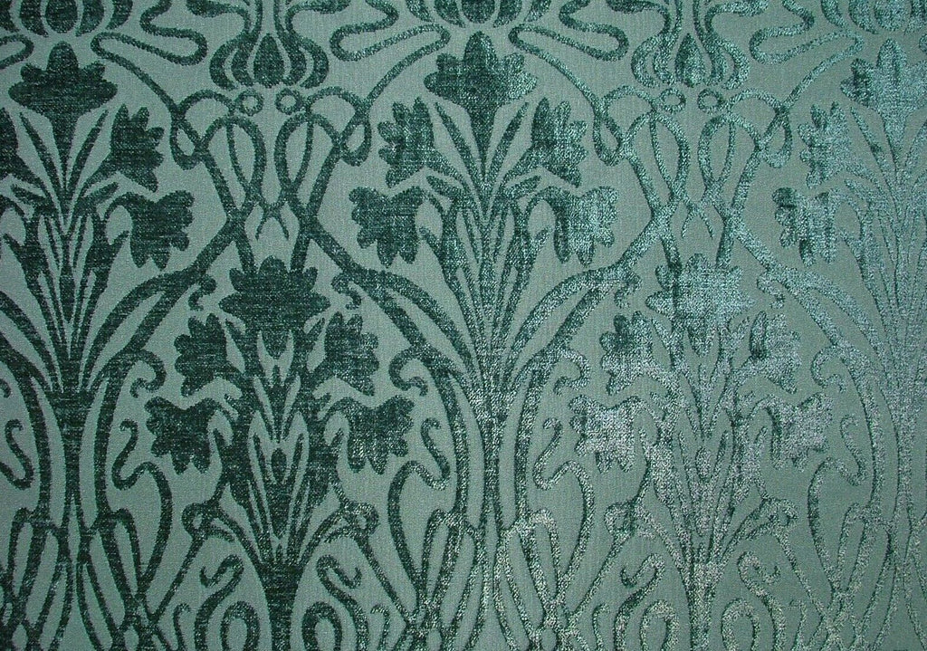 Art Nouveau Verdigris Thick Chenille Fabric Curtain Upholstery Cushion Blinds